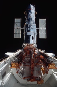 Blast from the Past:  Hubble in Columbia's cargo bay in 2002.  Photo Credit:  NASA